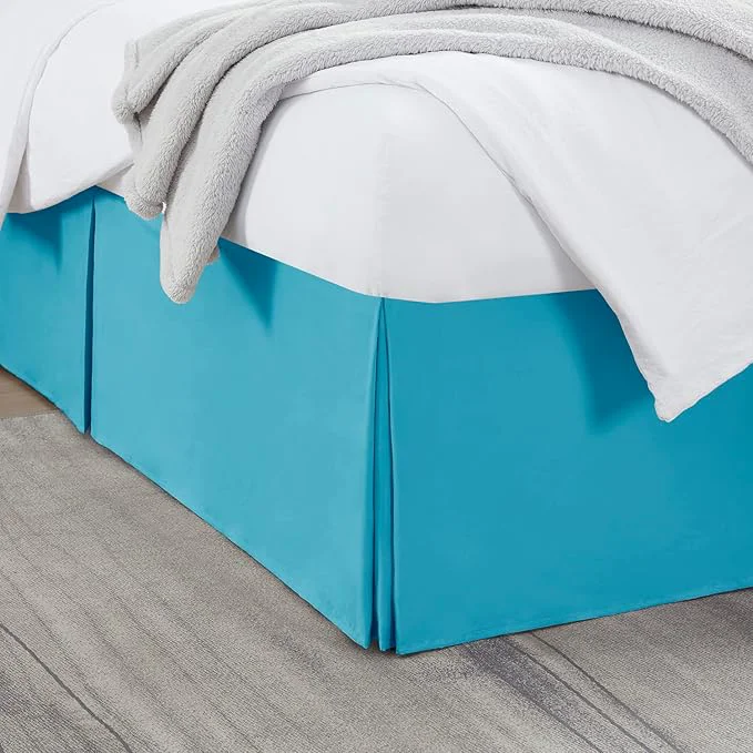 Relaxed Nestl Beach Blue Bed Skirt Cal King Size – Cal King Bed Skirt 14 Inch Drop – Brushed Microfiber Bed Skirts – Hotel Quality Pleated Bed Skirt – Shrinkage amp Fade Resistant Recyclable