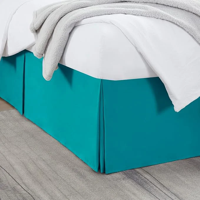 Fashionable Nestl Teal Bed Skirt Queen Size – Queen Bed Skirt 14 Inch Drop – Brushed Microfiber Bed Skirts – Hotel Quality Pleated Bed Skirt – Shrinkage amp Fade Resistant Crafted