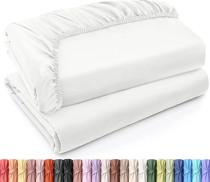 Verified Utopia Bedding King Fitted Sheets – Bulk Pack of 2 Bottom Sheets – Soft Brushed Microfiber – Deep Pockets – Shrinkage amp Fade Resistant – Easy Care King White Minimalist
