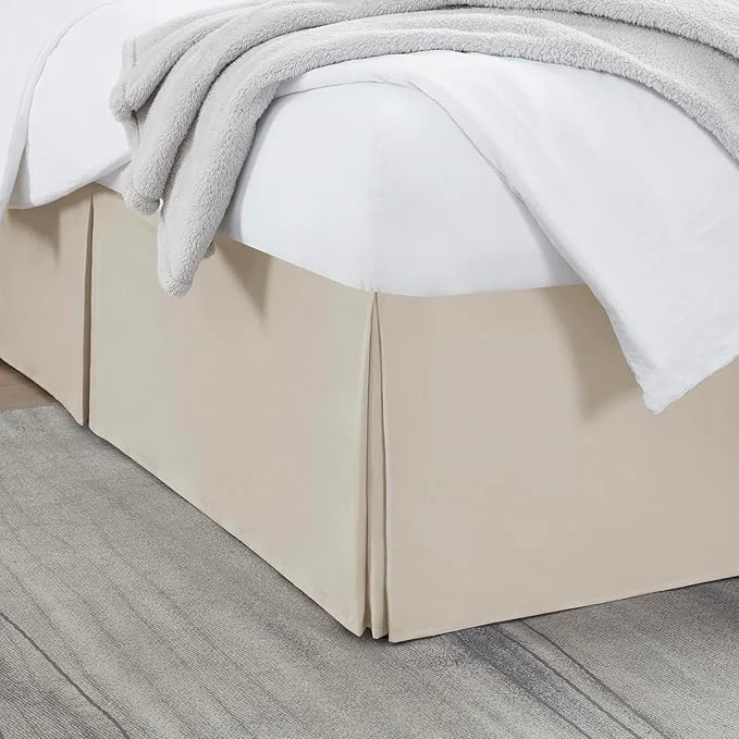 Modern Nestl Linen Bed Skirt King Size – King Bed Skirt 14 Inch Drop – Brushed Microfiber Bed Skirts – Hotel Quality Pleated Bed Skirt – Shrinkage amp Fade Resistant Original Design