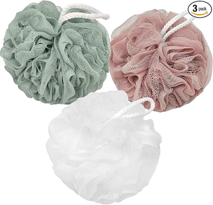 Convenient Loofah Charcoal Bath Shower Sponge Body Scrubber 75g Exfoliate Mesh Pouf Recyclable