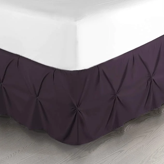 Dependable Nestl Purple Bed Skirt – King Size Pinch Pleat 14 quot Drop Hotel Quality Premium Microfiber