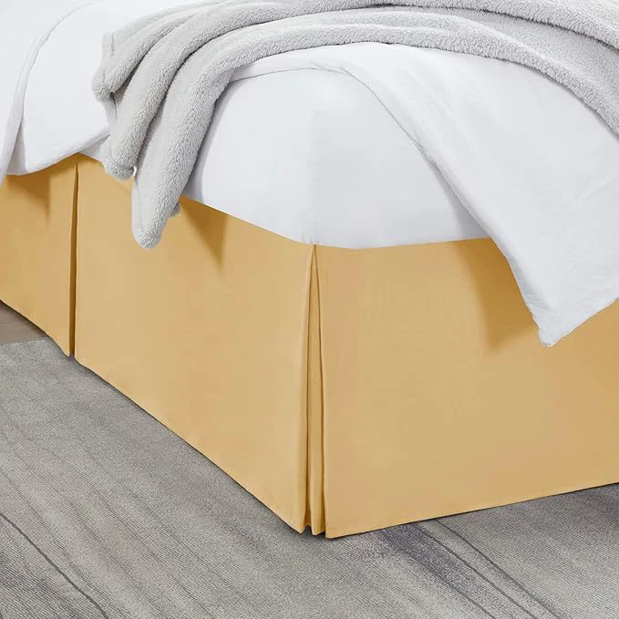 Secure Nestl Gold Twin XL Bed Skirt – Twin XL Size Bed Skirt 14 Inch Drop – Brushed Microfiber Bed Skirts – Hotel Quality Pleated Bed Skirt – Shrinkage amp Fade Resistant Next-Generation