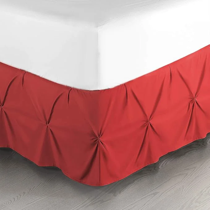 Fast Nestl Red Bed Skirt Twin Size Pinch Pleat Twin Bed Skirt 14 quot Inch Drop Twin Bedskirt Hotel Quality Red Bed Skirts Premium Microfiber Bedskirt for Twin Bed Red Twin Bed Skirt Exceptional