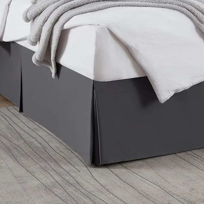 Classic Nestl Dark Gray Twin XL Bed Skirt – Twin XL Size Bed Skirt 14 Inch Drop – Brushed Microfiber Bed Skirts – Hotel Quality Pleated Bed Skirt – Shrinkage amp Fade Resistant Long-Lasting