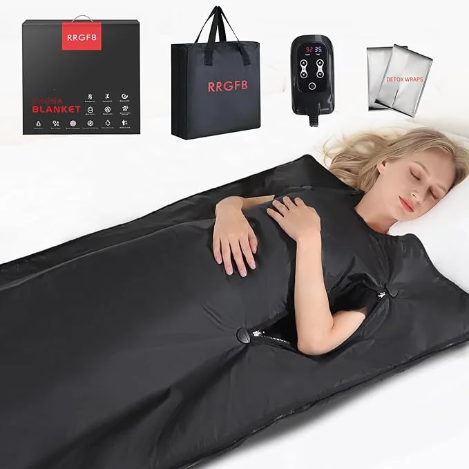 Effective Portable Infrared Sauna Blanket Detox Relaxation at Home Adjustable Timer Certified