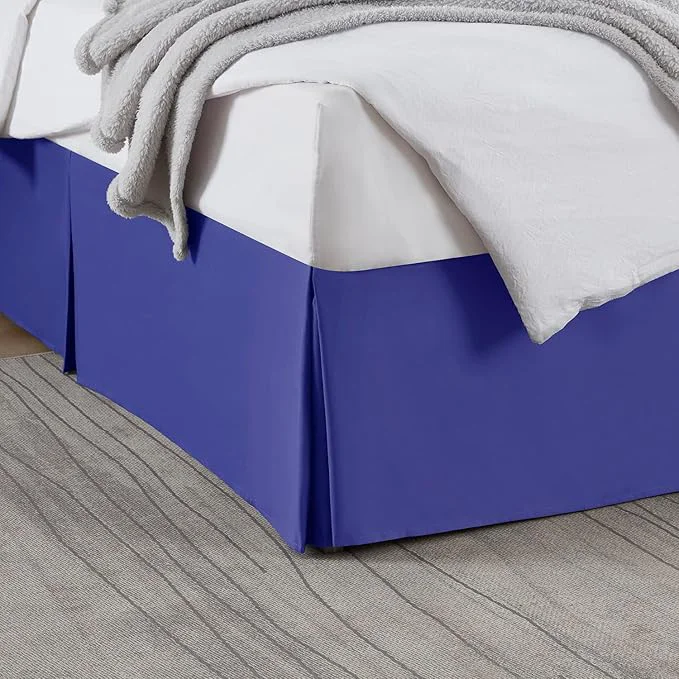 High-Quality Nestl Royal Blue Bed Skirt King Size – King Bed Skirt 14 Inch Drop – Brushed Microfiber Bed Skirts – Hotel Quality Pleated Bed Skirt – Shrinkage amp Fade Resistant Smooth