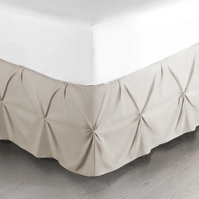 Professional Nestl Linen Bed Skirt Queen Size Pinch Pleat Queen Bed Skirt 14 quot Inch Drop Queen Bedskirt Hotel Quality Linen Bed Skirts Premium Microfiber Bedskirt for Queen Bed Linen Queen Bed Skirt Effective
