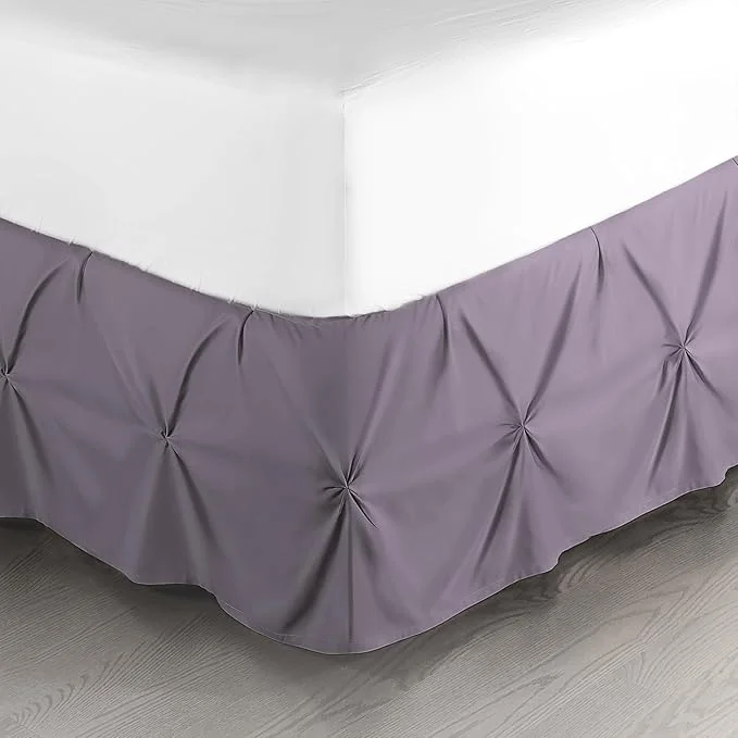 Clean Nestl Grayish Purple Bed Skirt Cal King Size Pinch Pleat Cal King Bed Skirt 14 quot Inch Drop Cal King Bedskirt Hotel Quality Bed Skirts Microfiber Bedskirt for Cal King Bed Grayish Purple Bed Skirt Reliable