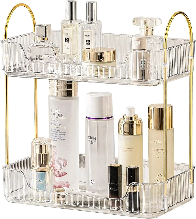 Flexible Akinbas 2 Tier Bathroom Organizer Countertop Makeup Perfume Tray Skincare Healthy