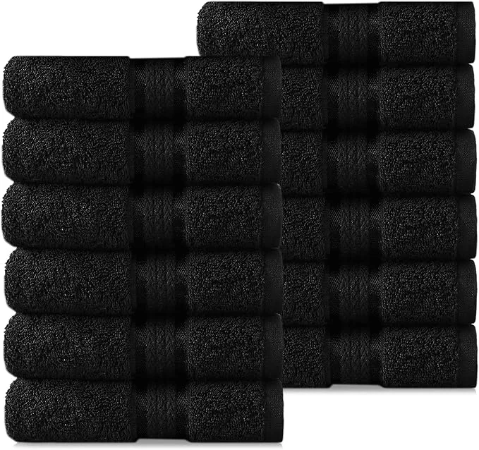 Convenient COTTON CRAFT Ultra Soft 12 Pack Wash Face Cloths 12×12 Organic