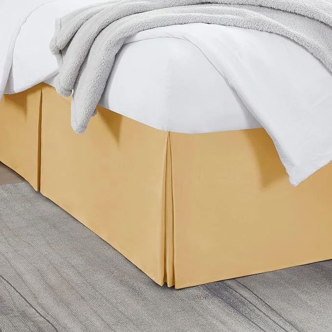 Functional Nestl Gold Full XL Bed Skirt – Full XL Size Bed Skirt 14 Inch Drop – Brushed Microfiber Bed Skirts – Hotel Quality Pleated Bed Skirt – Shrinkage amp Fade Resistant Fashionable