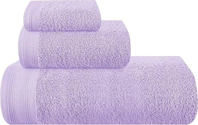 Fashionable Ultra Soft 3 Pack Cotton Towel Set Contains a Bath Towels 28×55 inch a Hand Solid