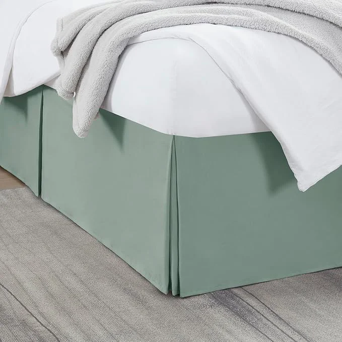 Refined Nestl Sage Green Twin XL Bed Skirt – Twin XL Size Bed Skirt 14 Inch Drop – Brushed Microfiber Bed Skirts – Hotel Quality Pleated Bed Skirt – Shrinkage amp Fade Resistant Authentic