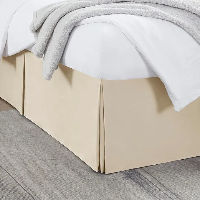 Carefully Designed Nestl Cream Bed Skirt King Size – King Bed Skirt 14 Inch Drop – Brushed Microfiber Bed Skirts – Hotel Quality Pleated Bed Skirt – Shrinkage amp Fade Resistant Verified