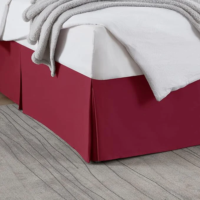 Comfortable Nestl Red Heaven Full XL Bed Skirt – Full XL Size Bed Skirt 14 Inch Drop – Brushed Microfiber Bed Skirts – Hotel Quality Pleated Bed Skirt – Shrinkage amp Fade Resistant Artisan