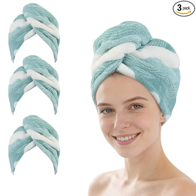 Certified SINLAND Microfiber Hair Drying Cap Hair Towel Turban Twist Powerful