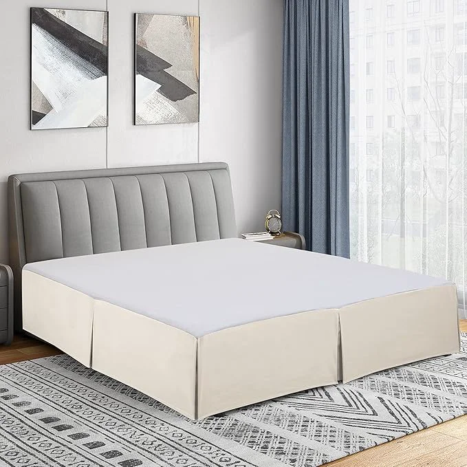 Casual Cathay Home Double Brushed Microfiber Pleated Easy Fit Bed Skirt Ultra Soft Fade and Wrinkle Resistant – Coconut Milk Queen Fashionable