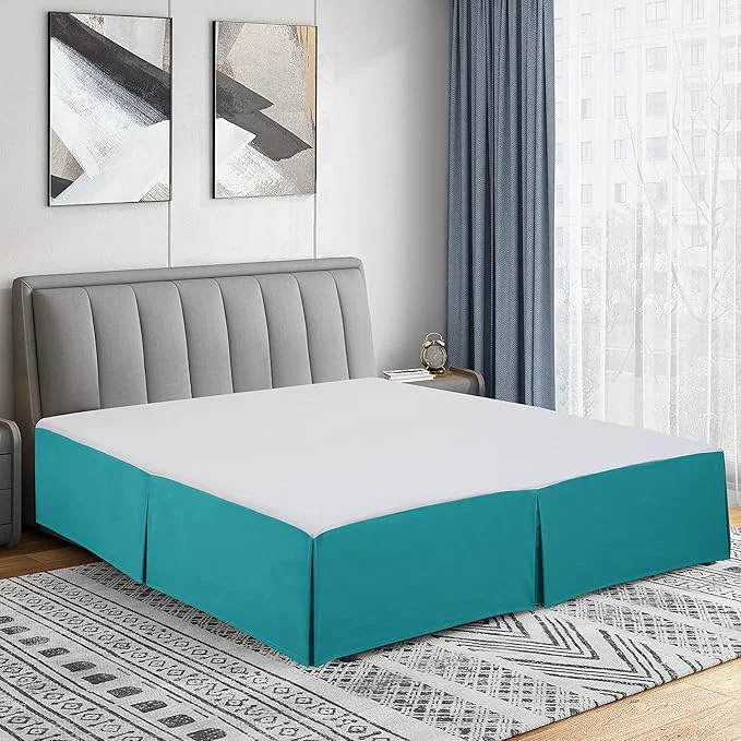 Top-Quality Cathay Home Double Brushed Microfiber Pleated Easy Fit Bed Skirt Ultra Soft Fade and Wrinkle Resistant – Larkspur Blue Twin Exclusive