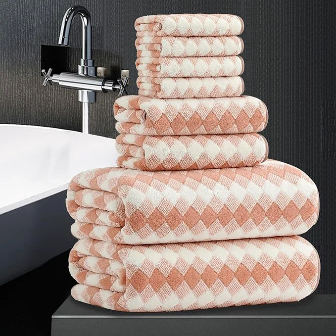 Advanced 8 Piece Bathroom Towel Set 2 Oversized Bath Towels 2 Hand Towels 4 Quality