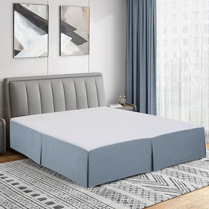 User-Friendly Cathay Home Double Brushed Microfiber Pleated Easy Fit Bed Skirt Ultra Soft Fade and Wrinkle Resistant – Blue Fog Full High-Performance