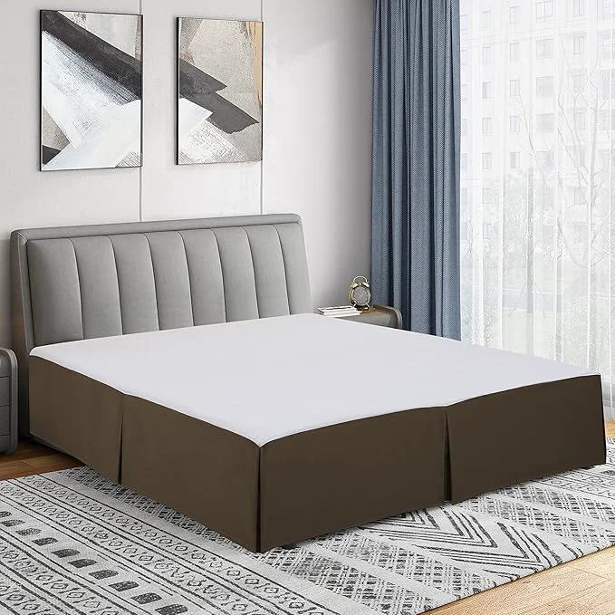 High-Grade Cathay Home Double Brushed Microfiber Pleated Easy Fit Bed Skirt Ultra Soft Fade and Wrinkle Resistant – Chocolate Twin Advanced