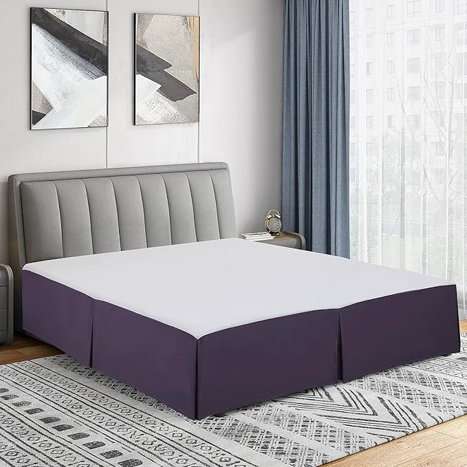 Relaxed Cathay Home Double Brushed Microfiber Pleated Easy Fit Bed Skirt Ultra Soft Fade and Wrinkle Resistant – Eggplant Twin Consistent