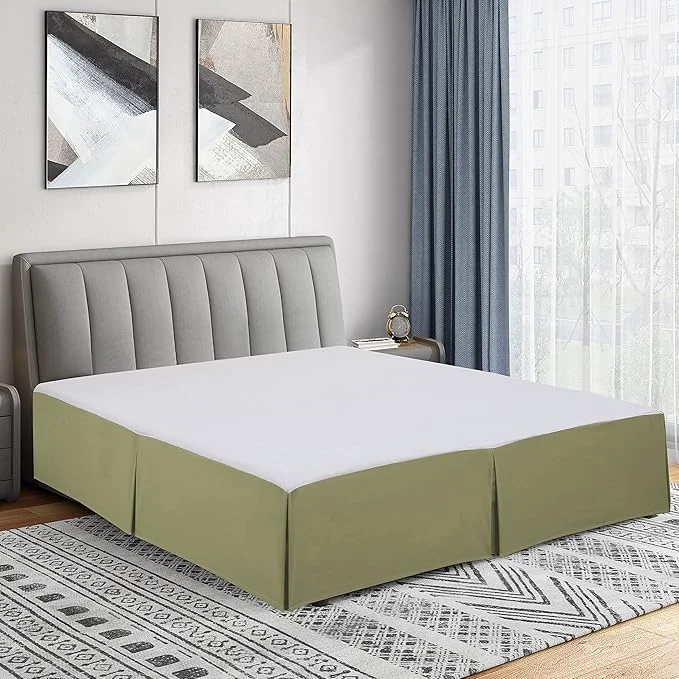 Trusted Cathay Home Double Brushed Microfiber Pleated Easy Fit Bed Skirt Ultra Soft Fade and Wrinkle Resistant – Sage California King Exceptional