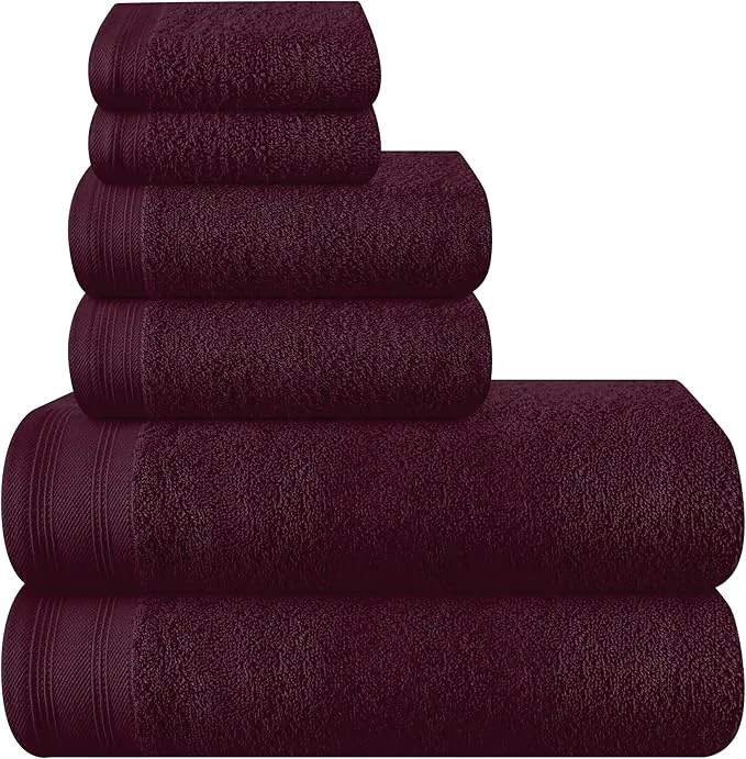 Certified Ultra Soft 6 Pack Cotton Towel Set Contains 2 Bath Towels 28×55 inch 2 Hand Advanced