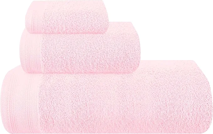 Verified Ultra Soft 3 Pack Cotton Towel Set Contains a Bath Towels 28×55 inch a Hand Effective