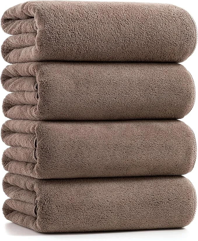 Official Lumimi Towels 4 Pack Microfiber Bath Towel Set Very Soft Lightweight Quick Dry Refined