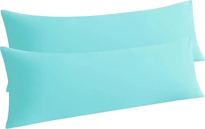 Reliable NTBAY Body Pillow Cases Set of 2 2 Pack Brushed Microfiber 20×54 Pillow Cases Soft Wrinkle Fade Stain Resistant Aqua Pillow Cases with Envelope Closure 20×54 Inches Aqua Classic