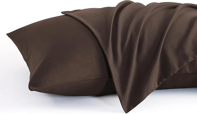 Verified NTBAY Standard Pillow Cases Set of 2 2 Pack Brushed Microfiber 20×26 Pillow Cases Soft Wrinkle Fade Stain Resistant Dark Brown Pillow Cases with Envelope Closure 20×26 Inches Dark Brown