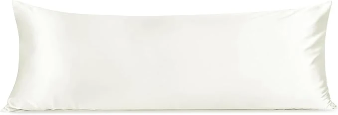 First-Class INFIIXSO Body Pillow Cover with Zipper Luxury Mulberry Silk Body Pillow Case 20×54 Inches Ultra Smooth and Soft Cooling Long Pillowcase Gift for Women Men Cream Premium Material