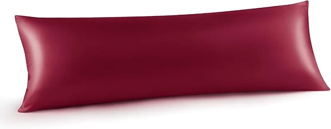 Reliable INFIIXSO Body Pillow Cover with Zipper Luxury Mulberry Silk Body Pillow Case 20×54 Inches Ultra Smooth and Soft Cooling Long Pillowcase Gift for Women Men Burgundy High-Quality