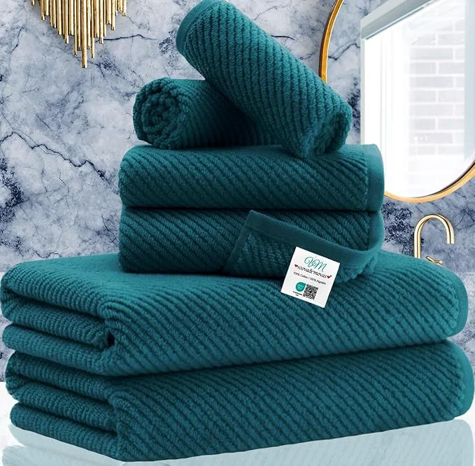 Powerful Bathroom Towels 6 Piece Towel Set Crafted