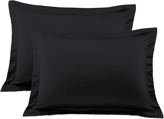 Effective Queen Pillow Shams Set of 2 Black Pillow Shams Queen Size 20×30 Pillow Covers Egyptian Cotton 600 Thread Count Soft Skin Friendly Cushion Cover Cases Decorative Pillow Shams for Bed Elite