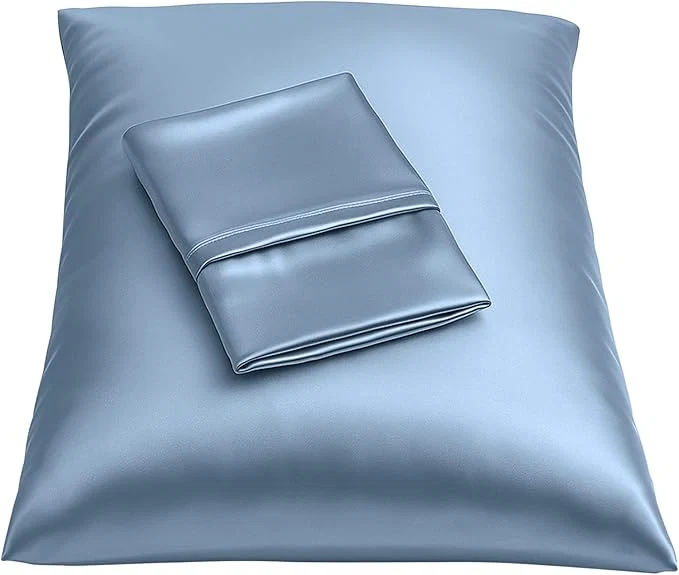 Efficient BLISSFORD Satin Pillowcase with Zipper for Hair and Skin Care Feels Soft and Cool Like a Silk Pillowcase Satin Pillow Cases 2 Pack Slik Pillow Cover Slate Blue – Standard Size Set of 2 Environmentally Friendly