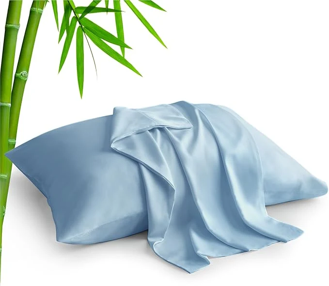 Contemporary BEDELITE King Size Pillow Cases Set of 2 Rayon Derived from Bamboo Cooling Pillow Cases for Hot Sleepers amp Night Sweats Breathable and Silky Soft Envelope Pillowcases Blue 20 quot x36 quot Exclusive