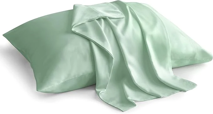Fast BEDELITE King Size Pillow Cases Set of 2 Rayon Derived from Bamboo Cooling Pillow Cases for Hot Sleepers amp Night Sweats Breathable and Silky Soft Envelope Pillowcases Mint Green 20 quot x40 quot Reusable