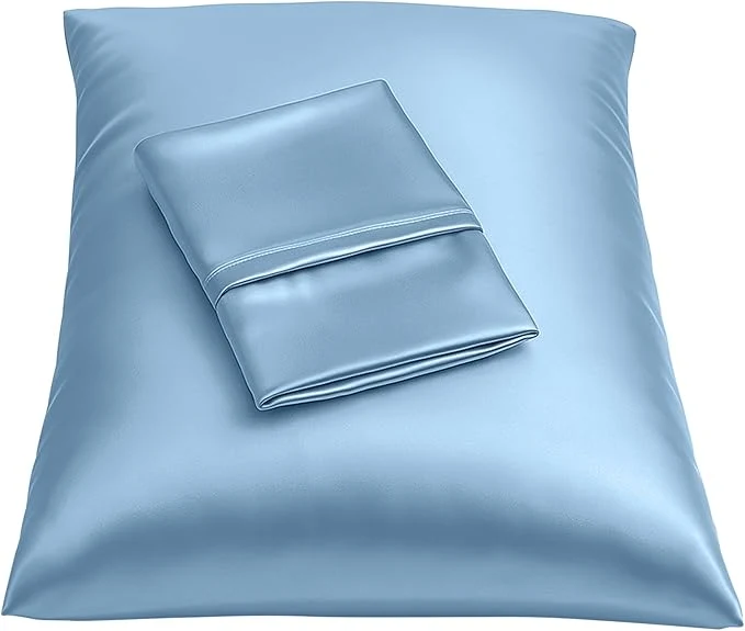 Flexible BLISSFORD Luxury Satin Pillowcase for Hair – Standard Satin Pillowcase with Zipper Jewel Blue Pillowcase Set of 2 Fast