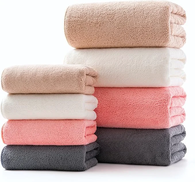 Verified Lumimi Towel Set of 8 Very Soft Microfiber 4 Bath and 4 Hand Towels Quick Dry Specialty