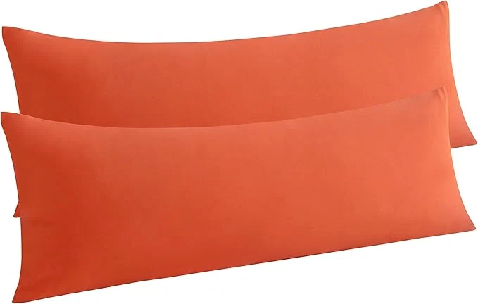 Trendy NTBAY Body Pillow Cases Set of 2 2 Pack Brushed Microfiber 20×54 Pillow Cases Soft Wrinkle Fade Stain Resistant Brunt Orange Pillow Cases with Envelope Closure 20×54 Inches Brunt Orange Smooth