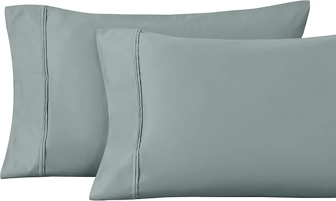 Powerful Superior 1200 Thread Count Egyptian Cotton Soft and Breathable 2-Piece King Pillowcase Set Solid Teal Environmentally Friendly