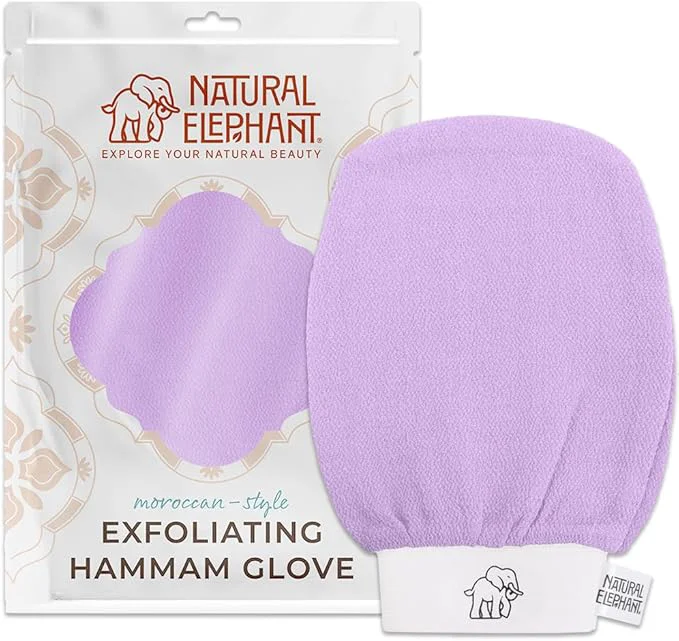 Natural Elephant Exfoliating Hammam Glove Moroccan Kessa Body Scrub Lightweight