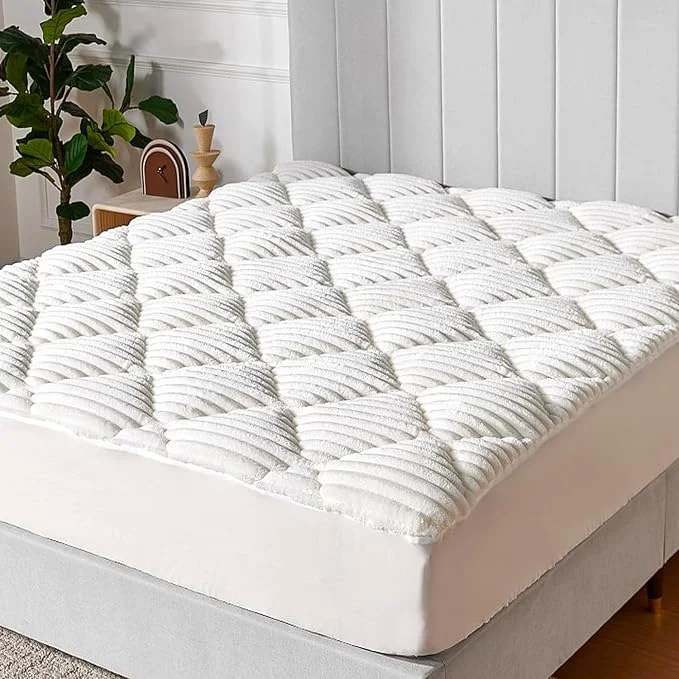 Durable Novilla Fleece Mattress Topper Twin XL Warm Sherpa Mattress Pad Cloud-Like Soft Bed Cover for Winter Deep Pocket fits up to 21 quot Machine Washable Clean