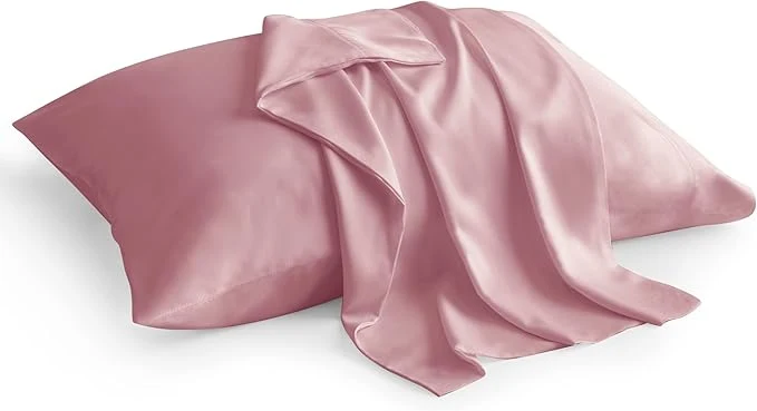 Fast BEDELITE King Size Pillow Cases Set of 2 Rayon Derived from Bamboo Cooling Pillow Cases for Hot Sleepers amp Night Sweats Breathable and Silky Soft Envelope Pillowcases Rose Pink 20 quot x40 quot Next-Generation