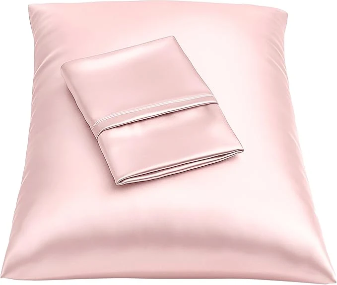 Reusable BLISSFORD Pink Satin Pillowcase with Zipper for Hair and Skin Care Feels Soft and Cool Like a Silk Pillowcase Satin Pillow Cases 2 Pack Slik Pillow Cover King Size – Set of 2 Versatile