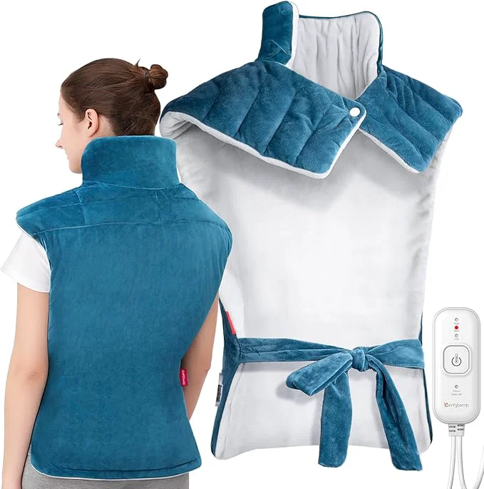 Smart Comfytemp Heating Pad for Back Neck Shoulders Weighted Electric Heating Pad Solid
