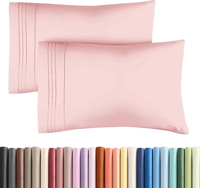 Outstanding Queen Pillow Cases Set of 2 – Ultra Soft Hotel Quality Pillowcase Covers – Comfy Cozy amp Wrinkle – Shrinkage Stain amp Fade Resistant – Machine Washable Pillow Protectors – 2 Piece Set – Baby Pink Smart